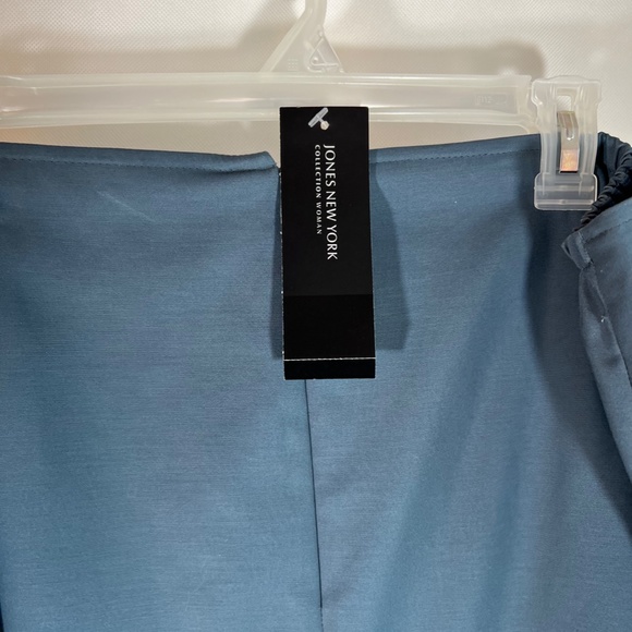 NEW Jones New York Cotton Faille Skirt Slate Blue - Picture 9 of 11